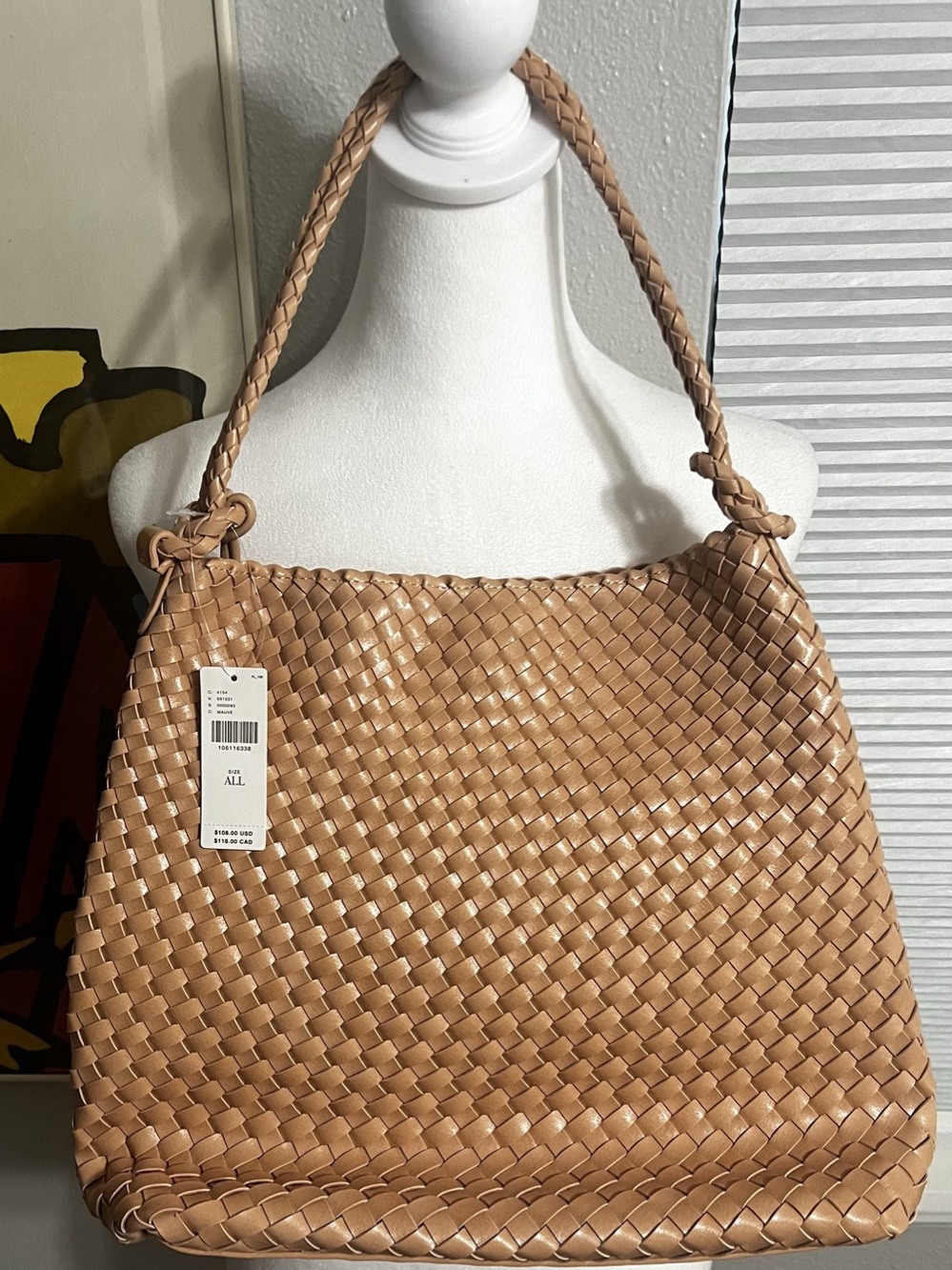 Anthropologie Calla Oversized Woven
Bucket Bag Tan NWT - Picture 4 of 10